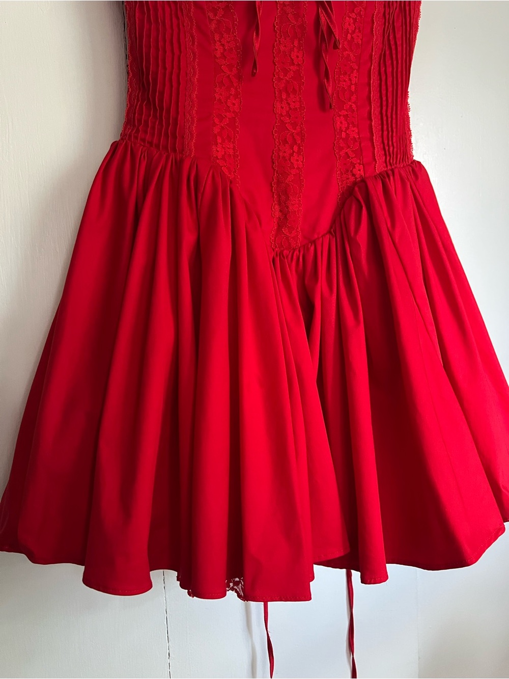House of CB Pietra Cherry Red Corset Lace Mini Dress - XS Extra Small - Picture 5 of 11